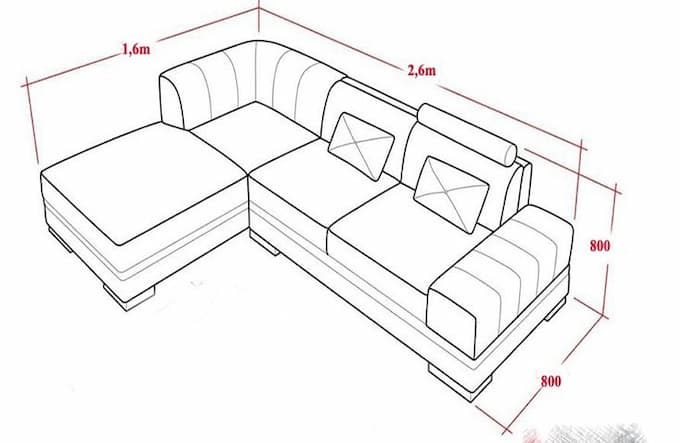 Cách chọn kích thước sofa chữ l tiêu chuẩn cho phòng khách
