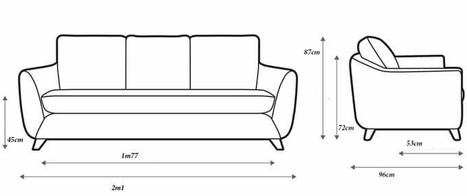 Kích thước chuẩn của ghế Sofa chữ I