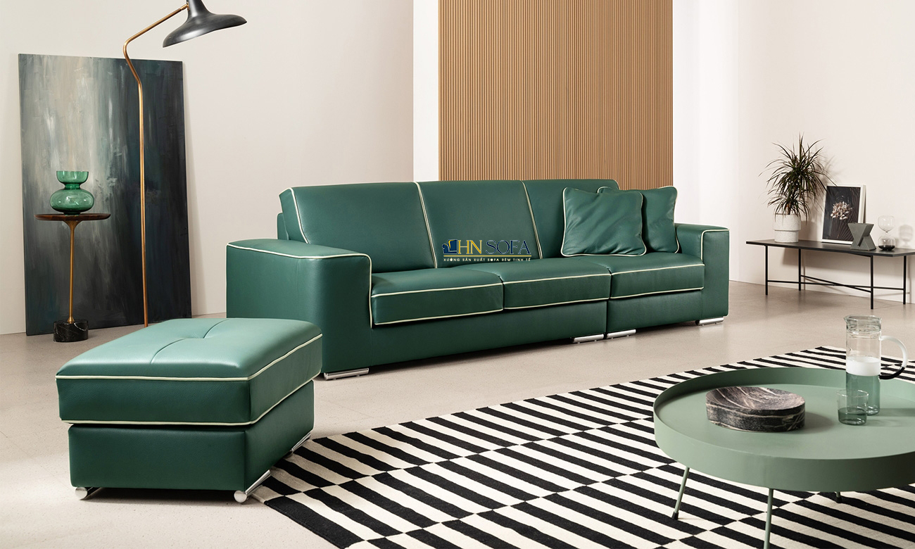 Sofa văng da xanh lá HNS50