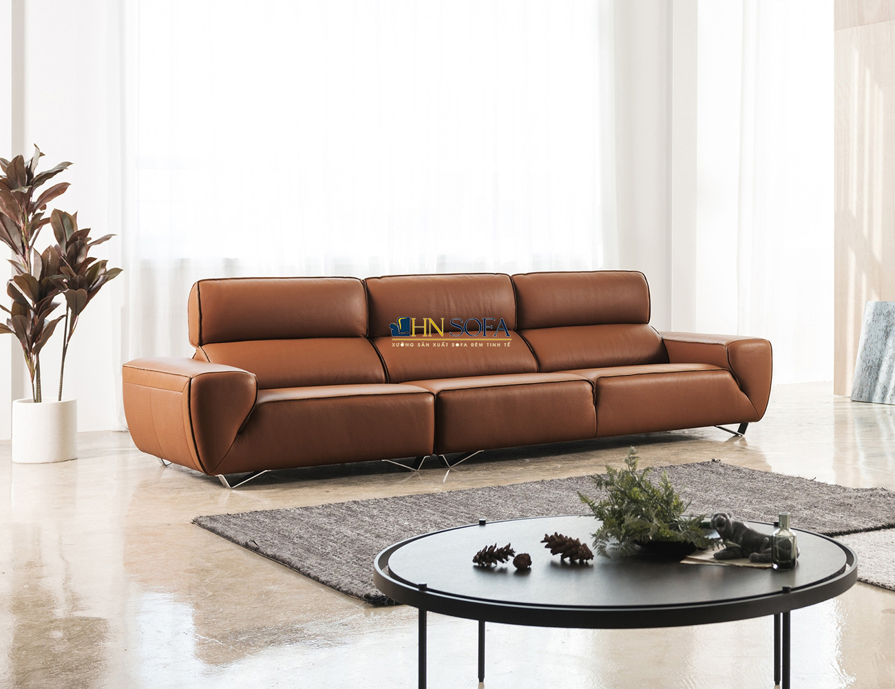 Mẫu 3 sofa da HNS83