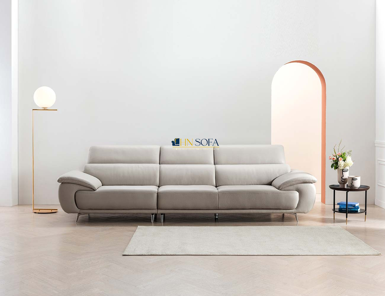 Sofa văng da Microfiber hiện đại HNS81
